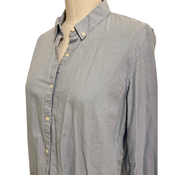 ❤️ GAP Blue Fitted Boyfriend Oxford Shirt - Picture 3 of 9